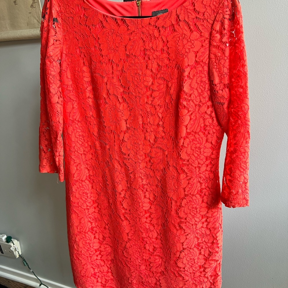 Vince Camuto Vibrant Orange Lace Dress